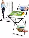 STAHLMANN ® Wäscheständer klappbar[18M Trockenfläche ] - Wäscheständer[Made IN EU] - Wäscheständer-Schwarz- Wäscheständerplatzsparend