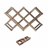 Qtuie Weinregal Holz Weinflaschenhalter 10 Flaschen Weinhalter Faltbares Weinständer Flaschenregal zur Aufbewahrung von Wein und Sektregal Weinregale Weinflaschenregal für Bartheke, Wohnzimmer, Küche