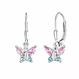 Herzengel Mädchen Kinder Ohrringe aus Sterling Silber mit Zirkonia Steine - Steckverschluss - nickelfrei