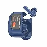 Touchscreen Bluetooth Kopfhörer, In Ear Kopfhörer Kabellos mit ANC+ENC Noise Cancelling Mic Blau
