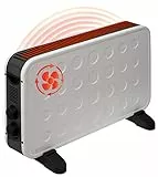 Brollux WT2K Elektroheizung 2000W mit Ventilator Mobiler Heizer Elektroheizkörper Konvektor Elektroheizer 2 Stufen Thermostat weiß Turbo