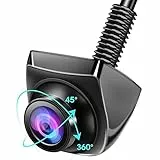 AHD 1080P Rückfahrkamera Auto Rückfahrkamera mit 360°+45° Einstellbares Objektiv Kabel Rückfahrkameras 170° Weitwinkel Universal NTSC Rückkamera Unterstützt 12–24V Frontkamera Auto für Vans LKW