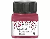 KREUL 16207 - Glass & Porcelain Classic granatrot, im 20 ml Glas, brillante Glas- und Porzellanmalfarbe auf Wasserbasis, schnelltrocknend, deckend