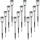 Auting 12 Stück LED Solarleuchten für Garten, Solarlampe für außen Warmweiß Farben wasserdichte,Terrasse, Rasen, Garten, Hof, Wege