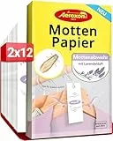 Aeroxon Mottenschutz für Kleiderschrank – 24 Mottenpapier gegen Kleidermotten, Lavendel Mottenabwehr für Kleidung & Textilien, Mottenpapier für Kleiderschrank mit Langzeitwirkung bis zu 3 Monate
