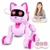 Interaktives Roboter-Katzenspielzeug für Mädchen: Elektronische Fernbedienung, Rosa, Kätzchen, für Kinder von 3 bis 5 bis 4 6 Jahren, Geschenke für Mädchen im Alter von 3, 4, 5, 6, 7, 8 Jahren, RC