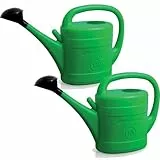Prosperplast 2X Gießkanne 10 Liter | grün | für Haus & Garten | aus robustem Kunststoff | Gartengießkanne mit Abnehmbarer Brause | zur einfachen Bewässerung von Blumen, Pflanzen & Bäumen