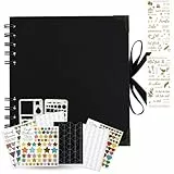 KASZOO 21X21cm Fotoalbum zum Selbstgestalten, DIY 80 Schwarze Seiten, Kann als Abschluss Geschenk, Geburtstagsgeschenk, Hochzeitstagsgeschenk