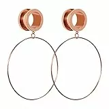 Huacan Tunnel Set Mit Anhänger 6mm 8mm 10mm 12mm 14mm 16mm Ohr Tunnels Sets Silber Rosegold Gold Schwarz Plugs Für Frauen Damen Double Flared Außengewinde Expander Edelstahl Schmuck 2 Stück