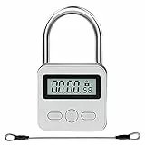 Digitale Zeitschloss, SKJJL Intelligentes Zeitschloss mit LCD-Display, Time Lock mit Seil, Metall Küchensafe Zeitschloss USB Wiederaufladbar Sicherheitsvorhängeschloss, für schlechte Gewohnheiten