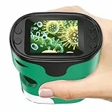 1000X Handy Digital Mikroskop für Kinder: 4K 2.0' Bildschirm Wiederaufladbar Mini Taschen Tragbares USB Trichome Mikroskope Science Kit mit Objektträger Set Geschenke für 4-12 Jährige
