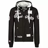 GEOGRAPHICAL NORWAY Herren Designer Hoodie Jacke - FIGHTER -XL, Schwarz