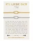 CheersLife Partner Geschenke für Beide, Freundschaftsarmbänder, Valentinstagsgeschenk für Frau Freundin, Jahrestag Geschenk für Ihn, Pärchen Geschenk für Mann Freund Geburtstag Jahrestag Gold Silber