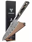 SANMUZUO Küchenallzweckmesser 13 CM, professionelles Küchenkochmesser, ultrascharfer Damaszener Pulverstahl mit durchgehendem Harzgriff, Bi-Serie