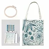 Smart-Feather Blumen-Stickset, Tragetasche, Handstickerei-Set für Erwachsene und Anfänger mit Stickmustern, Stickrahmen, DIY-Nähset