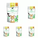 GimCat Crunchy Snacks Ente mit Katzenminze - Knuspriges und proteinreiches Katzenleckerli - 1 Beutel (1 x 50 g) (Packung mit 5)