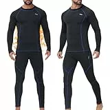 FALARY Winter Thermounterwäsche Herren Set – Warme Funktionsunterwäsche & Skiunterwäsche, Atmungsaktiv Thermohose und Thermounterhemd für Outdoor Sport, Laufen – Größe XXL