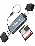 Vanja SD Kartenleser USB C – Dual-Port USB 3.2 Gen 1 Micro SD Kartenlesegerät – Unterstützt SD/SDHC/SDXC/MicroSD – Kompatibel mit iPhone 15/16, MacBook Pro/Air, Smartphone, Kamera usw