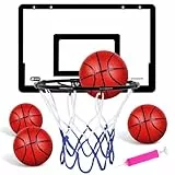 OSDUE Mini Basketballkorb Set, Basketballkorb Indoor, Basketball Korb im Zimmer Wandmontage Mit 4 Balls, Basketballkörbe tür Set für Outdoor Indoor, Geschenk