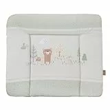 roba Wickelauflage Woodland Buddies - 85 x 75 cm - Wickelunterlage für Babys PU-beschichtet - Abwischbar & pflegeleicht - Pastell Grün mit Tier Motiv