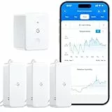 GoveeLife WLAN Hygrometer Thermometer Innen 3 Pack, Smart Temperatur und Luftfeuchtigkeitsmesser mit App Benachrichtigung und Datenspeicherung, geeignet für Gewächshaus, Weinkeller