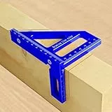 HEKOBAG 3D Quadratischer Winkelmesser Holzbearbeitung Mehrwinkel Messlineal 45/90 Grad Quadratischer Winkelmesser für die Holzbearbeitung Mehrzweck Messwerkzeug für Schreiner, Ingenieure-Blau