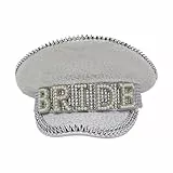 TOWARDSNAN Juwelenbesetzter Kapitänshut Mit Schweren Perlen Und Pailletten Für Die Braut Junggesellenabschied Handbestickte Perlen Hochzeitsfotos Brautaccessoires