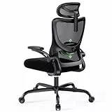 Marsail Ergonomischer Bürostuhl - Höhenverstellbarer Schreibtischstuhl mit Kopfstütze, Lendenwirbelstütze & 3D-Armlehnen, Klappbarer Drehstuhl bis 136kg/300lbs Belastbarkeit