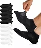 FORVEVO Sportsocken Herren 43-46, Sneaker Socken Herren Baumwolle, Atmungsaktive Laufsocken Kurz, Halbsocken Quarter (Schwarz&Weiß/10Paar)