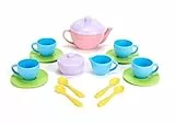 Green Toys, Teeservice für Kinderküche, Spielküche, Rollenspiel, nachhaltiges Küchenspielzeug für Kinder ab 24 Monaten, 17-teilig