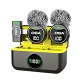 OSA Lavalier Mikrofon Wireless für iPhone15/16 und Android, Mini Ansteckmikrofon kabellos Mikrofon mit 40-Stunden Ladefach, Kabellos Handy Microphone Plug-Play für Interviews, Podcasts Vlog (Type C)