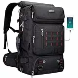 WITZMAN Reiserucksack Herren Groß Convertible Nylon Reisetasche Reiserucksack Handgepäck Flugzeug Fit 17 zoll Laptop(B682 Schwarz)