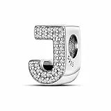 Pandach Damen Charm Anhänger Buchstabe für Armband 925 Sterling Silber Charms Beads passend für Armband und Halskette, Kompatibel mit Europäischen Armbändern für Frauen Mädchen