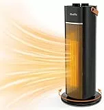 Grelife Heizlüfter, 1500W Geräuscharme Energiesparende Elektrische Heizung mit Thermostat, 70° Schwenkfunktion, 3 Heizstufen, Raumheizgerät für Badezimmer, Büro, Wohnzimmer und Schlafzimmer, Schwarz