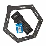 FISCHER Fahrrad Faltschloss PROTEC PLUS FK85, hohe Sicherheit durch gehärteten Spezialstahl, Fahrradschloss inkl. Halterung und 3 Schlüsseln, Länge: 85cm