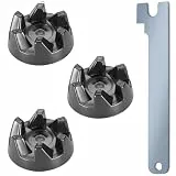 3 x Kupplung 9704230, Kupplung Mitnehmer, Blender Rubber Coupler Mit Schlüssel Kompatibel mit KitchenAid Modellen KSB52, KSB5, 5KSB52, 5KSB5