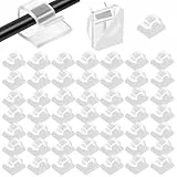 Kabelhalter Selbstklebend,50 Stück Kabelhalter Wand,Outdoor Kabel Clips Kabelklemme Schreibtisch,Kabelclips Selbstklebend,Cable Clips am Schreibtisch,Kabelwandklammer, Transparent