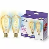 WiZ Tunable White 2er-Pack LED Lampe, E27, Amber, 50 W, dimmbar, warm- bis kaltweiß, smarte Steuerung per App/Stimme über WLAN