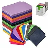 VGECEE 120 Stück Kartentrenner Kartenteiler, 95 x 70 mm 12 Farbe Standardgröße Kartentrenner Card Divider Karten Sortieren Trennkarten Plastik für Spiele Sport Aufbewahrungsboxen Ordner