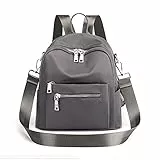 JIANLINST Rucksack Damen Klein Schultertaschen Schulrucksack 2 In 1 Kleinen Wasserdichte Casual Tagesrucksack Daypack Grau