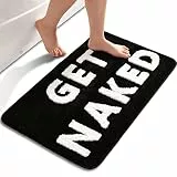 QJHOMO Schwarz und Weiß Badezimmerteppich niedlich Badematte rutschfest Waschbar Badteppich Spaßig Badvorleger Weiche Mikrofaser Duschvorleger Absorbierende Badezimmer Teppich 50 x 80 cm