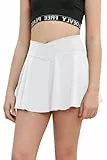 Haloumoning Mädchen Tennisrock mit Taschen Innenhose Tanzrock Golf Skorts Plissierte Sportrock Kinder Hohe Taile Sommerrock Minirock,Weiß,10-12 Jahre
