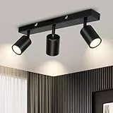 Kambo LED Deckenstrahler 3 Flammig - Schwenkbar Strahler Deckenleuchte GU10 - Schwarz Deckenlampe 3 Flammig - Modern Wandstrahler Spotlight Deckenspot Innen Metall Wohnzimmer Ohne Leuchtmittel