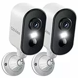 CZEview 2K Überwachungskamera Aussen Akku, Magnetische Montage,Bewegungserkennung,WLAN Kabellose Überwachungskamera außen/innen,2.4G,2-Wege Audio,Farbige Nachtsicht,IP65 Wasserdicht (weiß 2 Stück)