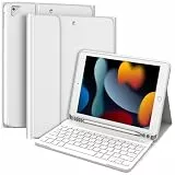 TQQ Tastatur Hülle für iPad 10.2 Zoll (9/8/7 Generation), für iPad Air 3rd und Pro 10.5, Wiederaufladbar Abnehmbar BT-Tastatur, Deutsches QWERTZ-Layout