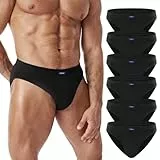 FALARY Slip Herren 6er Pack 100% Baumwolle Unterhosen Männer Unterwäsche Sport Basic Schwarz L