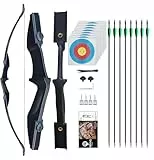 tongtu Recurve-Bogen-Set mit 8 Pfeilen, 30-40 lb Bogenschießen-Takedown-Bogen für Rechts- und Linkshänder, Anfänger bis Erwachsene