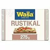 Wasa Rustikal 12x275g I 100% Roggenvollkornmehl, knusprig-rustikales Roggen-Knäckebrot mit herzhaftem Geschmack