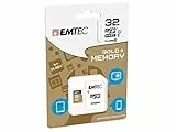 EMTEC EliteGold 32GB microSDHC Hochgeschwindigkeits-Speicherkarte mit SD-Adapter UHS-I, U1, Klasse 10, bis zu 85 MB / s