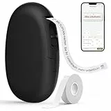SUPVAN E10 Etikettendrucker mit wasserdichte Etiketten selbstklebend (15 mm x 6 m), tragbares Etikettiergerät Bluetooth geeignet für das Home-School-Büro, schwarz